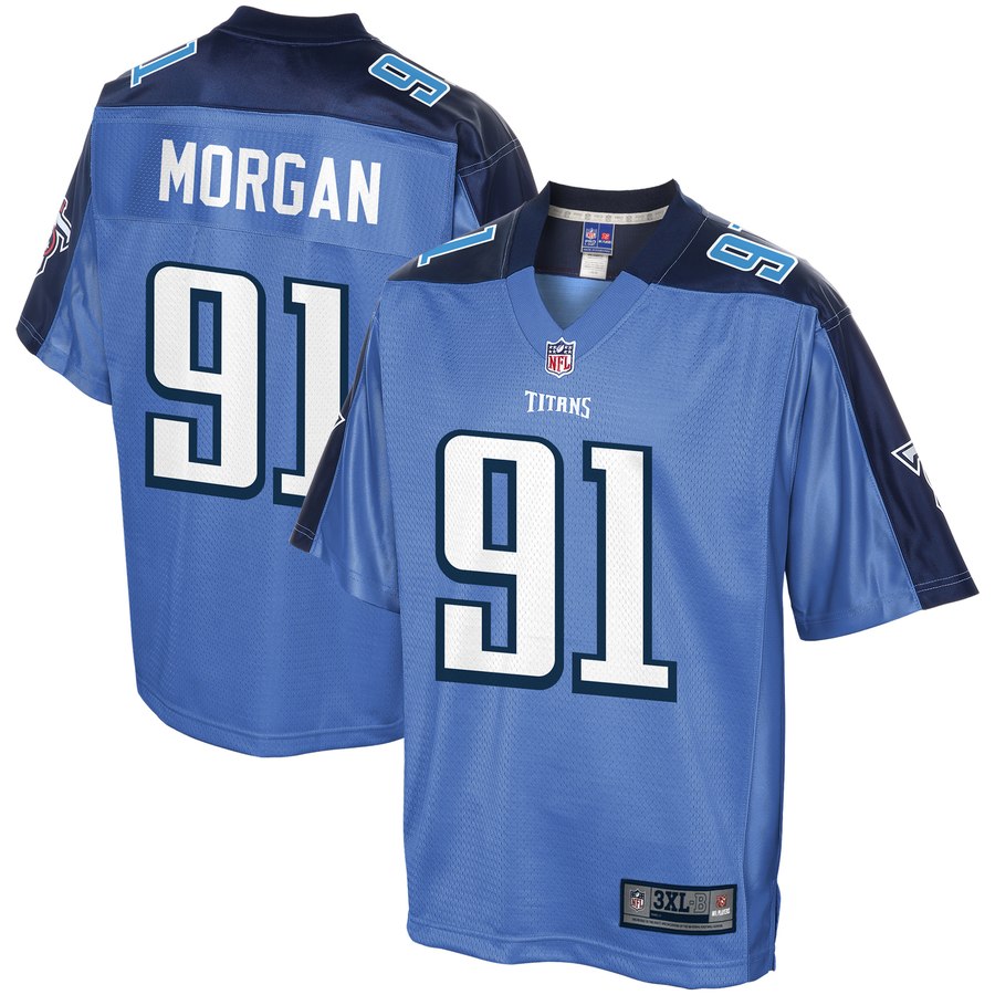 Men's Tennessee Titans Derrick Morgan Nfl Pro Line Light Blue Big & Tall Historic Logo Alternate Team Color Player Jersey