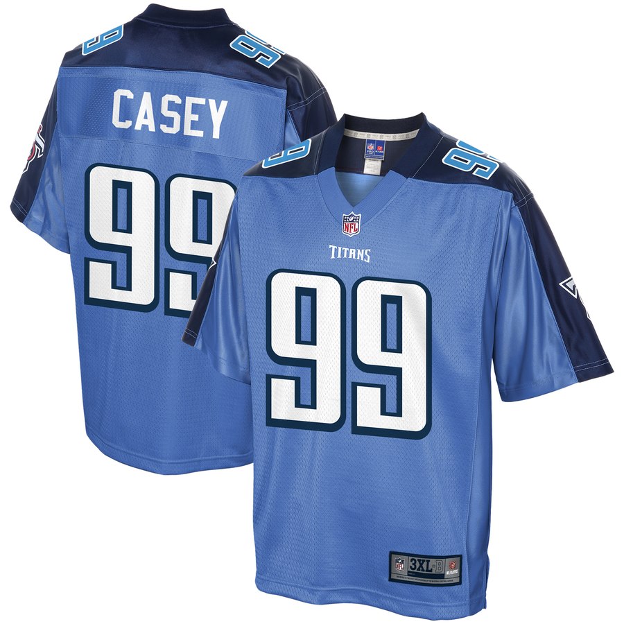 Men's Tennessee Titans Jurrell Casey Nfl Pro Line Light Blue Big & Tall Historic Logo Alternate Team Color Player Jersey