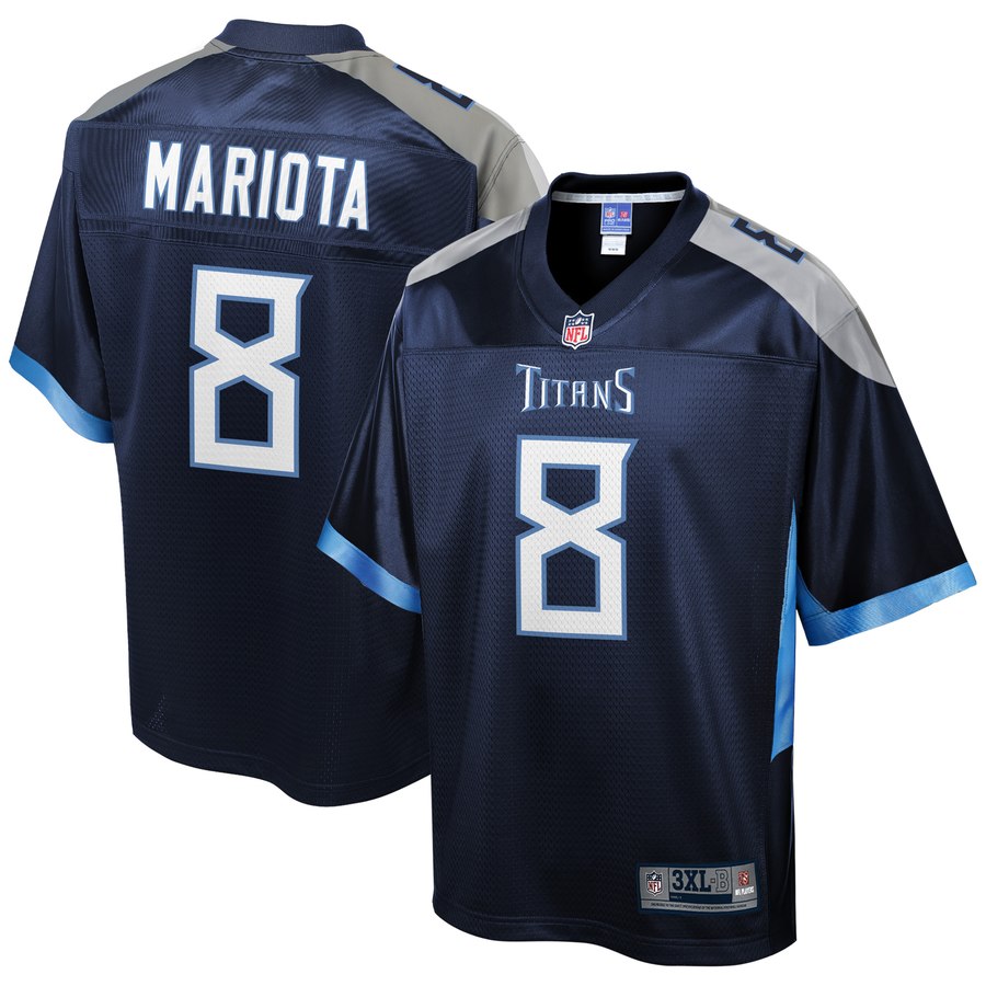 Men's Tennessee Titans Marcus Mariota Nfl Pro Line Navy Big & Tall Team Color Player Jersey