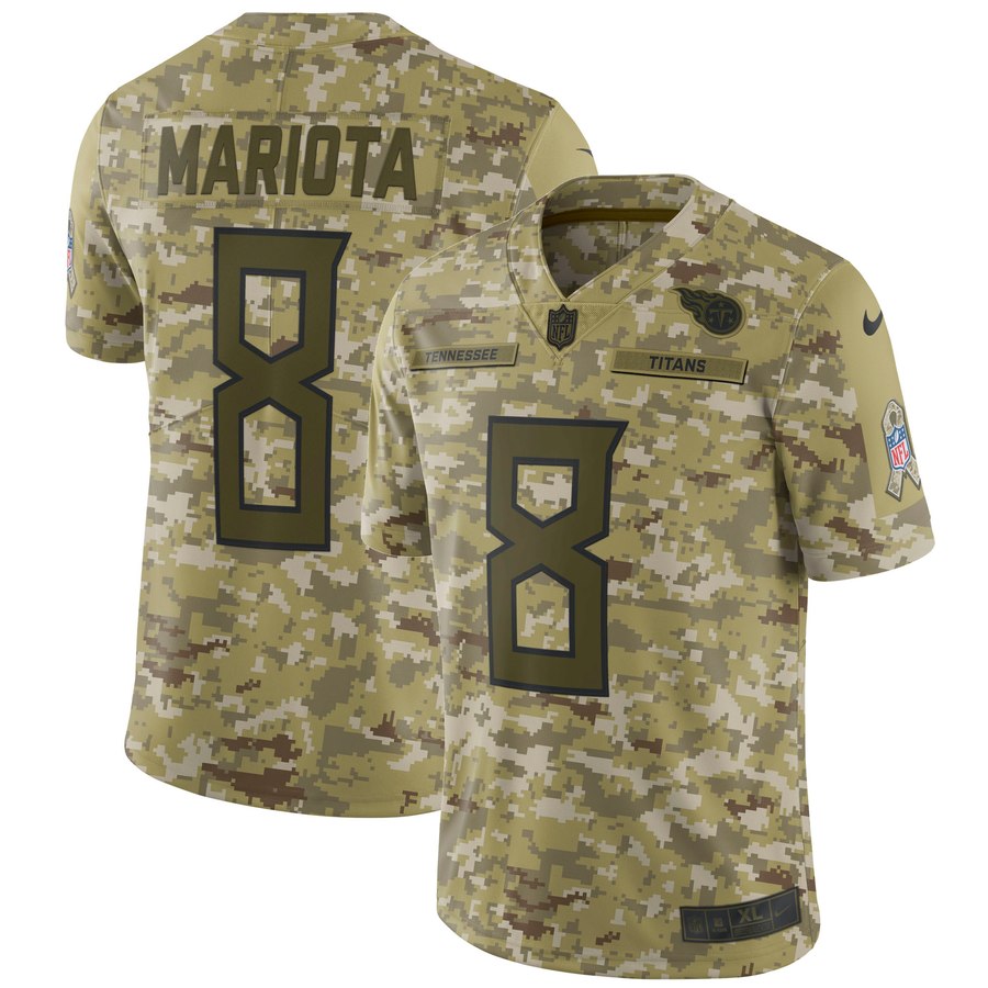 Men's Tennessee Titans Marcus Mariota Nike Camo Salute To Service Limited Jersey