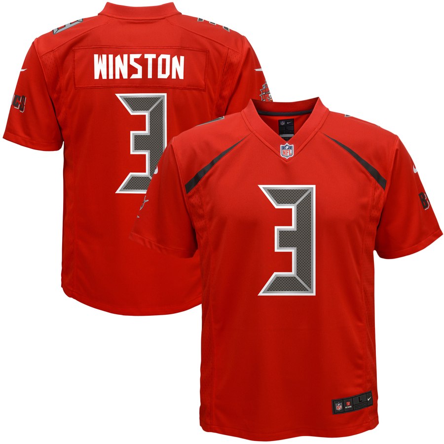 Youth Tampa Bay Buccaneers Jameis Winston Nike Red Color Rush Game Jersey