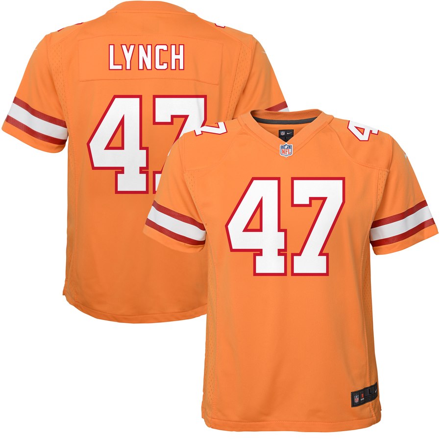 Youth Tampa Bay Buccaneers John Lynch Nike Orange Retired Game Jersey