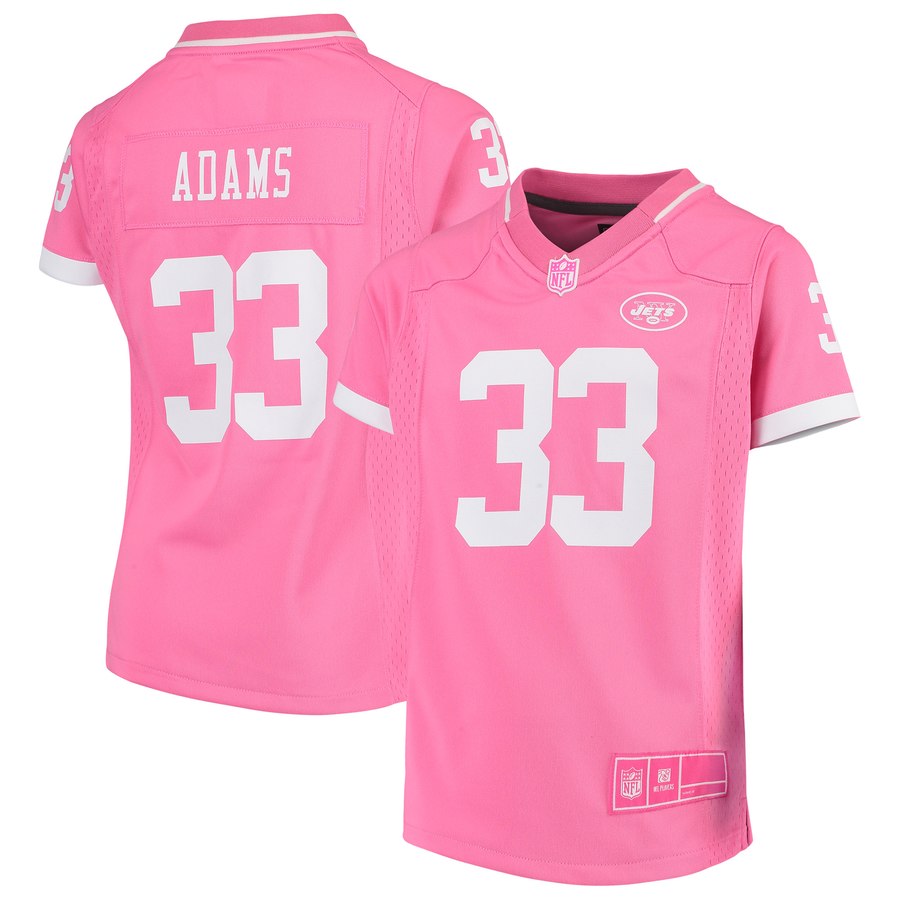 Girls Youth Jamal Adams Pink New York Jets Fashion Bubble Gum Jersey