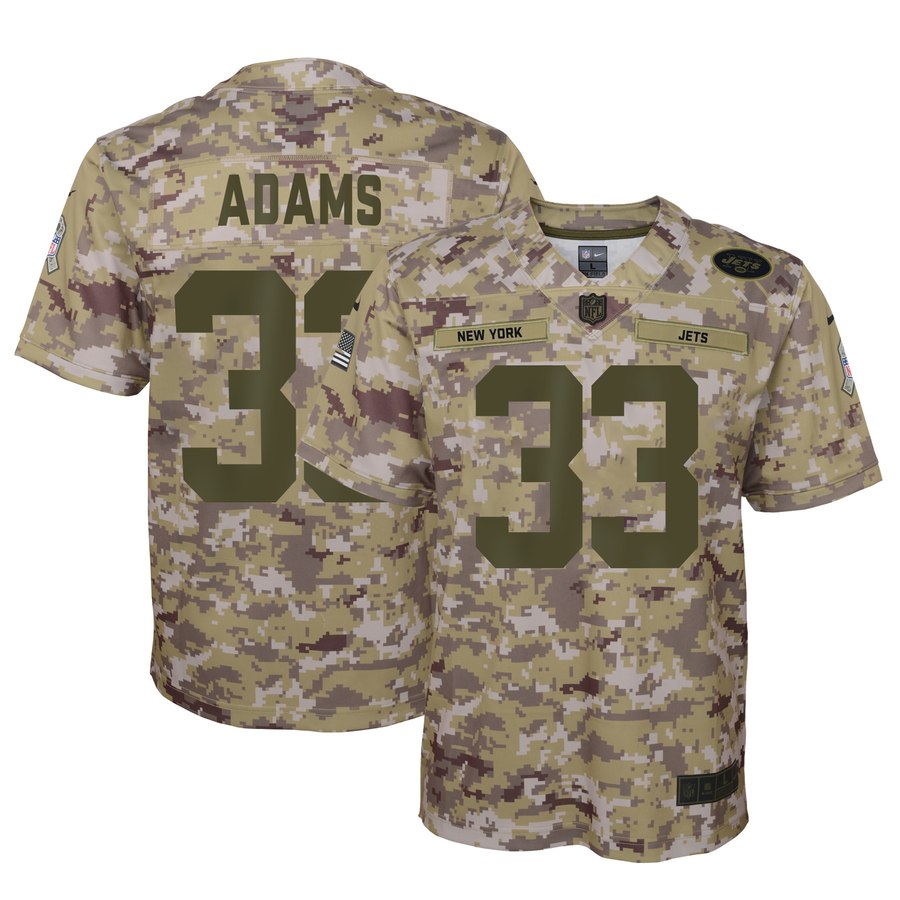 Youth New York Jets Jamal Adams Nike Camo Salute To Service Game Jersey