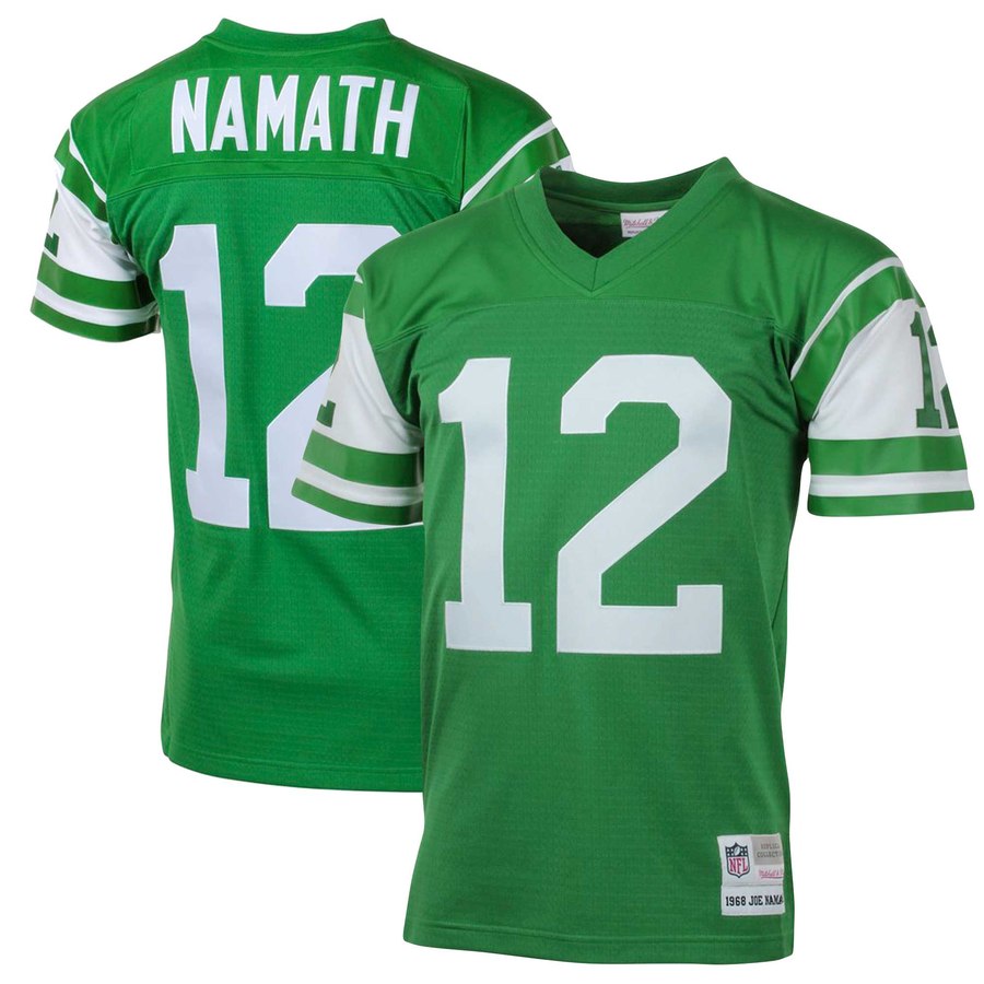 Men's New York Jets Joe Namath Mitchell & Ness Green Big & Tall 1968 Retired Player Replica Jersey