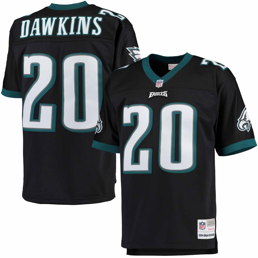 Men's Philadelphia Eagles Brian Dawkins Mitchell & Ness Black Retired Player Replica Jersey