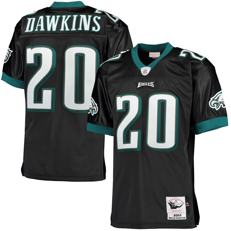 Men's Philadelphia Eagles Brian Dawkins Mitchell & Ness Black 2003 Throwback Authentic Jersey