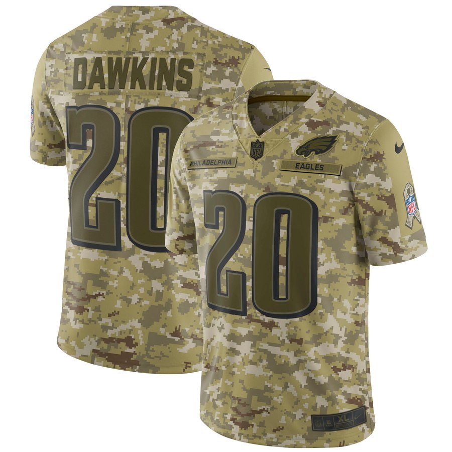 Men's Philadelphia Eagles Brian Dawkins Nike Camo Salute To Service Retired Player Limited Jersey