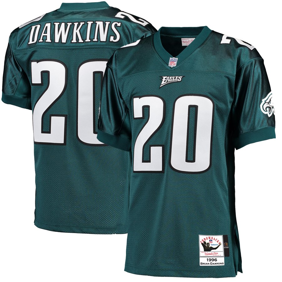 Men's Philadelphia Eagles Brian Dawkins Mitchell & Ness Midnight Green 1996 Throwback Authentic Jersey