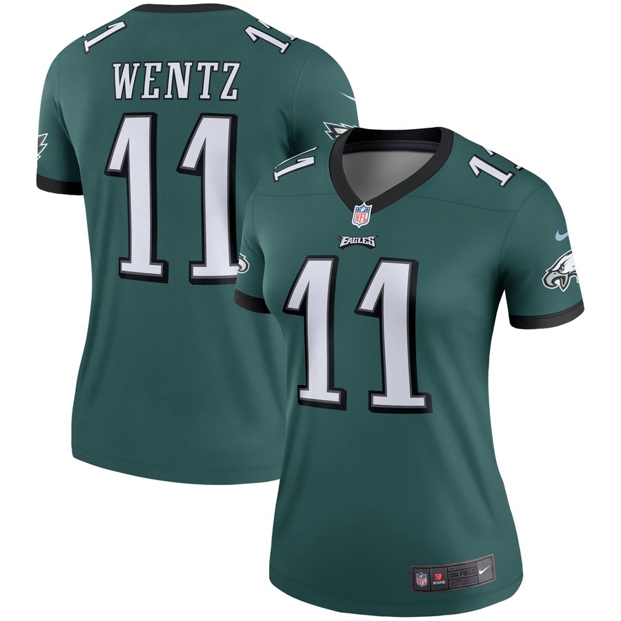 Women's Philadelphia Eagles Carson Wentz Nike Green Legend Jersey