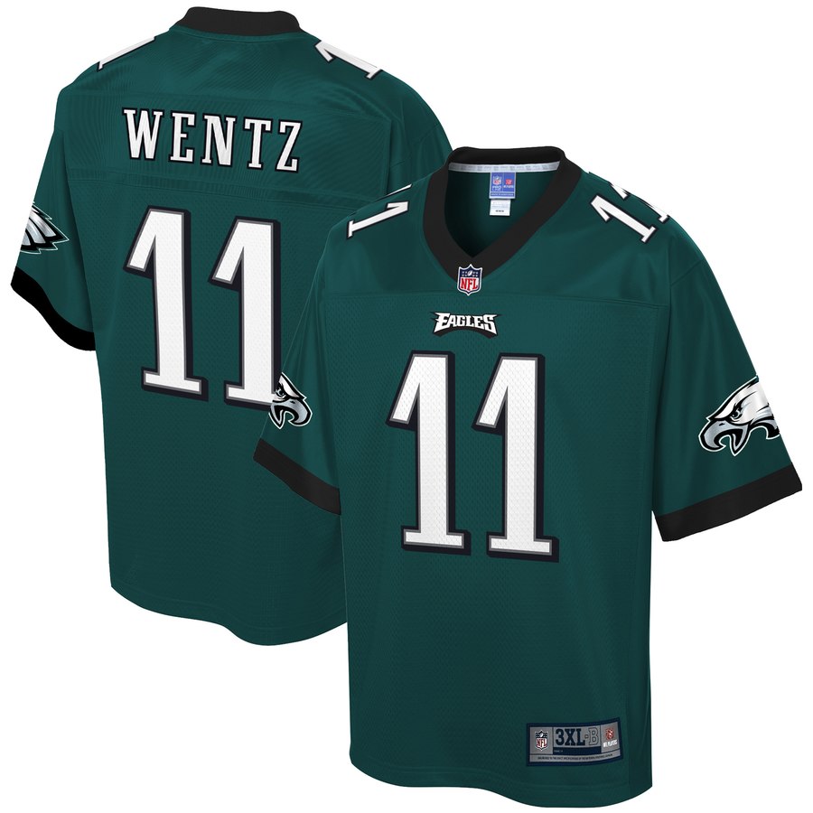 Men's Philadelphia Eagles Carson Wentz Nfl Pro Line Midnight Green Big & Tall Game Player Jersey