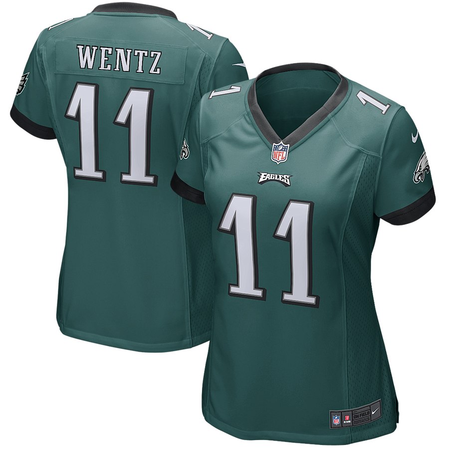 Girls Youth Philadelphia Eagles Carson Wentz Nike Midnight Green Game Jersey