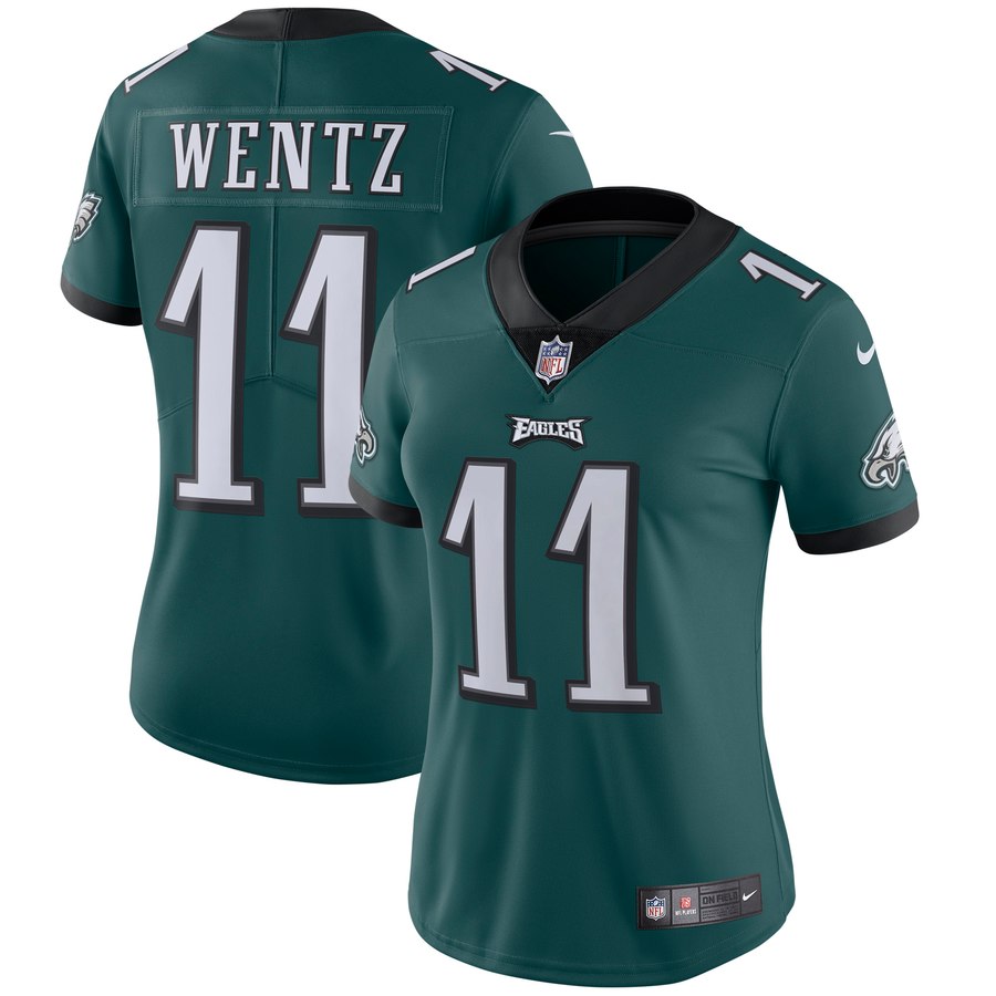 Women's Philadelphia Eagles Carson Wentz Nike Midnight Green Vapor Untouchable Limited Player Jersey