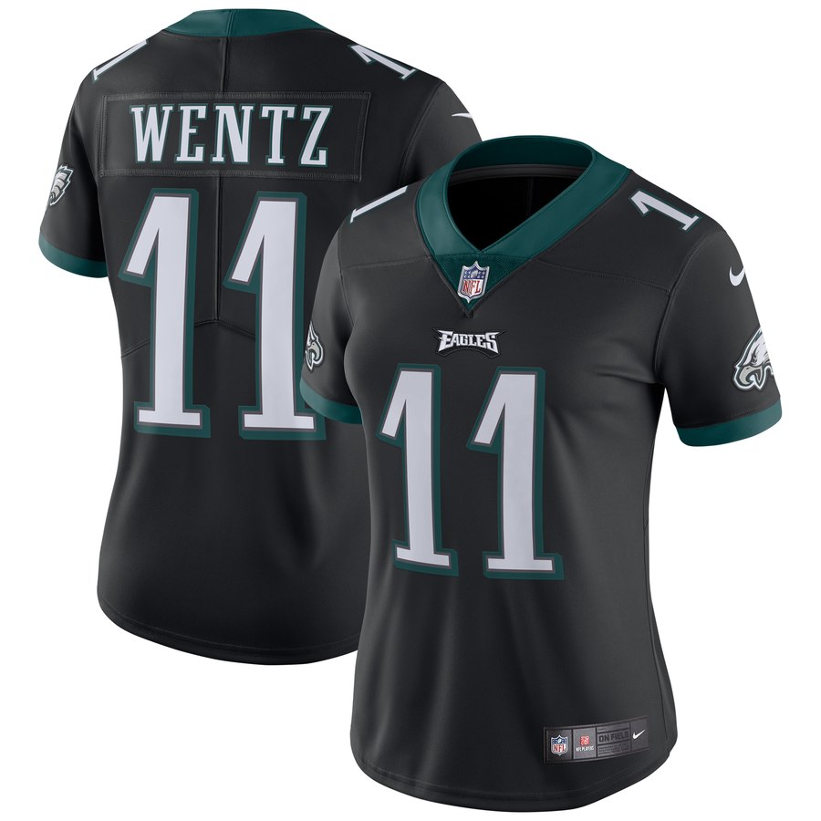 Women's Philadelphia Eagles Carson Wentz Nike Black Vapor Untouchable Limited Jersey