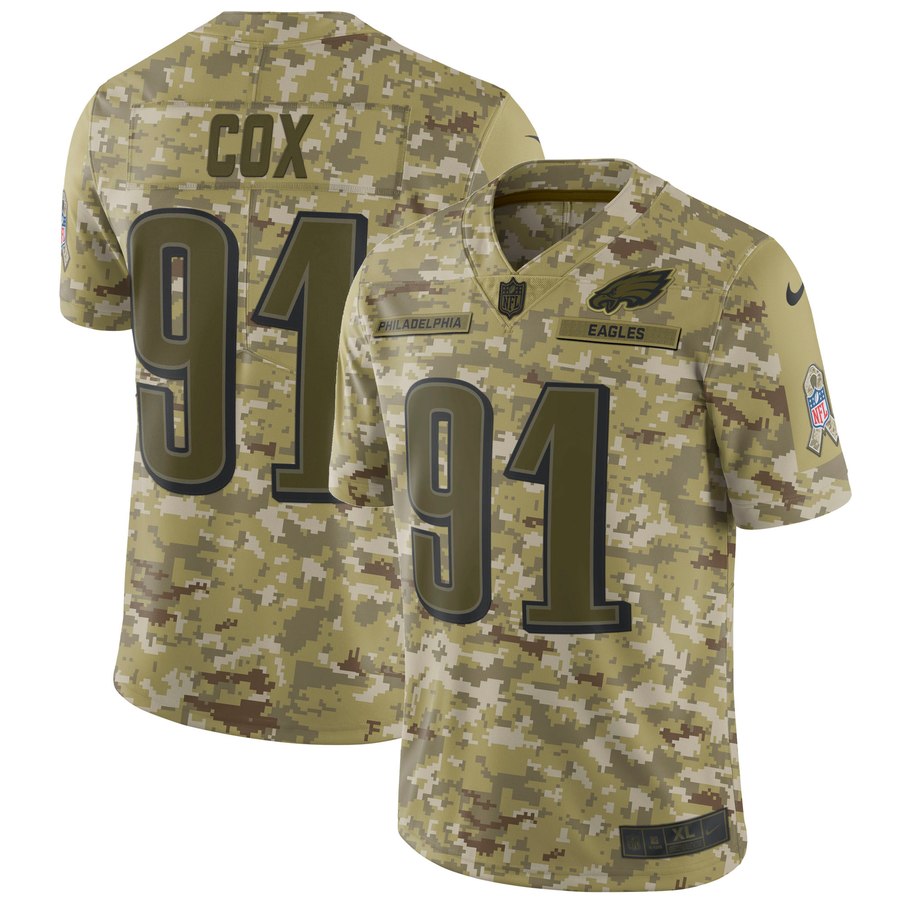 Men's Philadelphia Eagles Fletcher Cox Nike Camo Salute To Service Limited Jersey