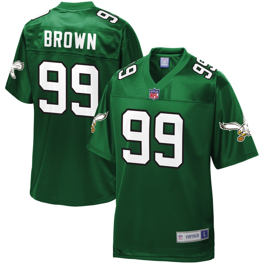 Men's Philadelphia Eagles Jerome Brown Nfl Pro Line Kelly Green Retired Player Jersey