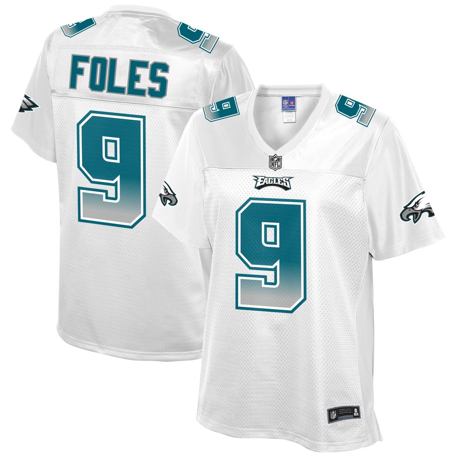 Women's Philadelphia Eagles Nick Foles Nfl Pro Line By Fanatics Branded White Fade Fashion Jersey