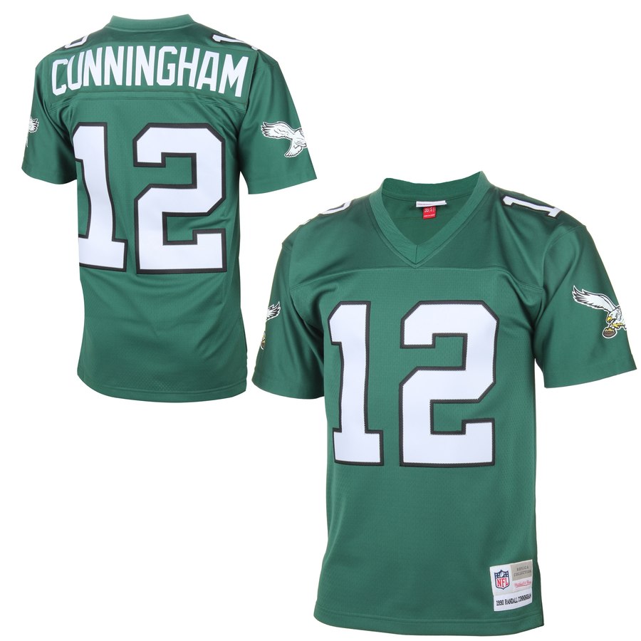 Men's Philadelphia Eagles Randall Cunningham Mitchell & Ness Midnight Green Replica Retired Player Jersey