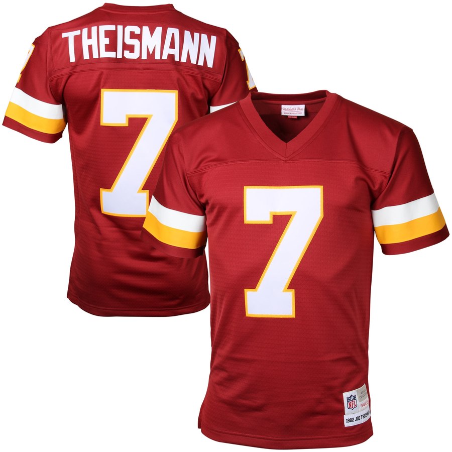 Men's Washington Redskins Joe Theismann Mitchell & Ness Burgundy Retired Player Vintage Replica Jersey