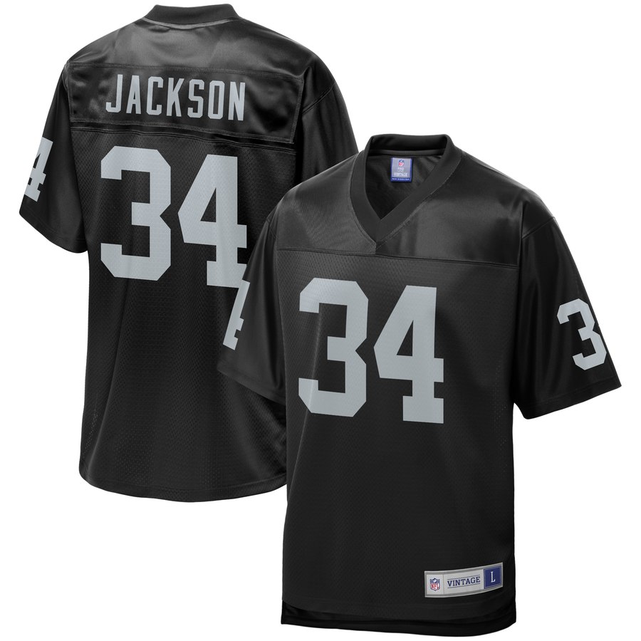 Men's Oakland Raiders Bo Jackson Nfl Pro Line Black Retired Player Jersey