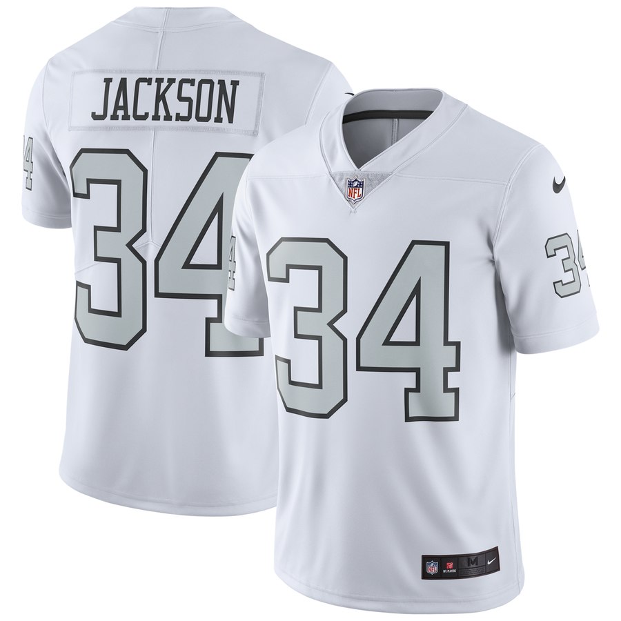 Men's Oakland Raiders Bo Jackson Nike White Color Rush Vapor Untouchable Retired Player Limited Jersey