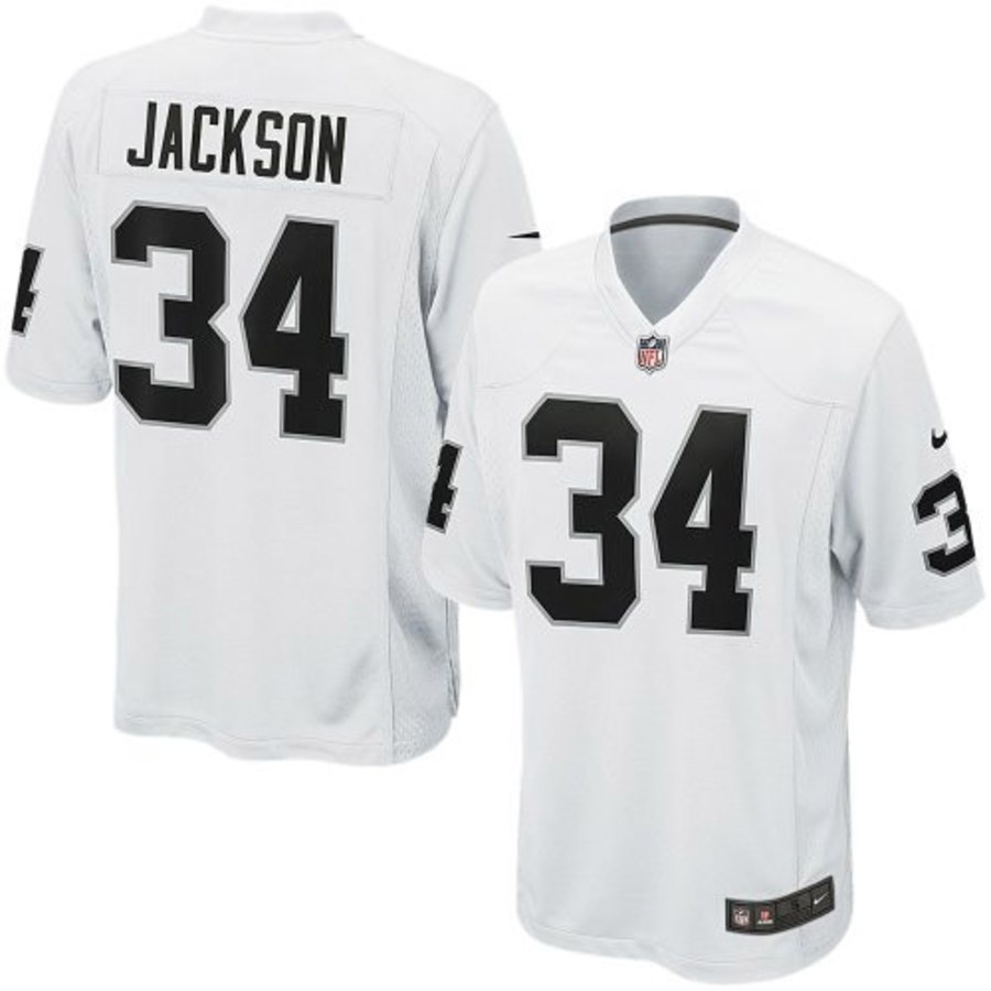 Men's Oakland Raiders Bo Jackson Nike White Retired Player Game Jersey