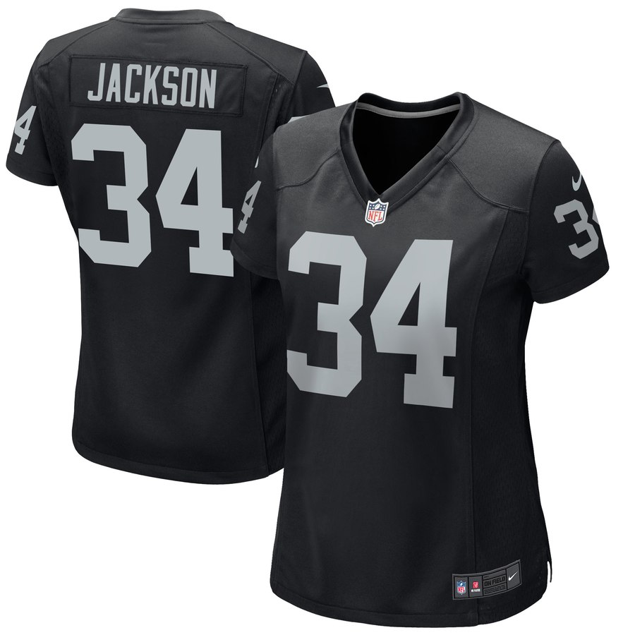 Women's Oakland Raiders Bo Jackson Nike Black Retired Game Jersey