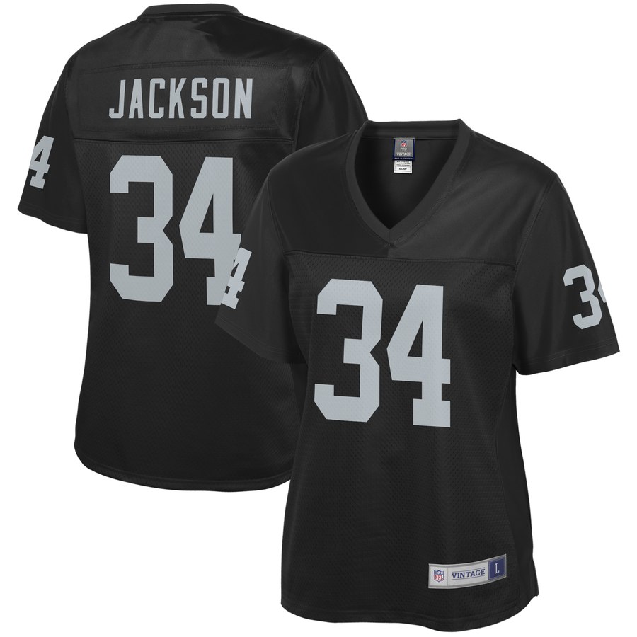 Women's Oakland Raiders Bo Jackson Nfl Pro Line Black Retired Player Jersey