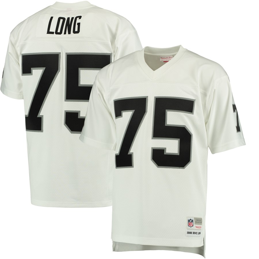 Men's Oakland Raiders Howie Long Mitchell & Ness White 1988 Replica Retired Player Jersey