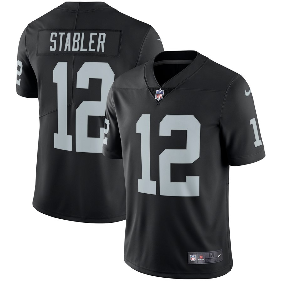 Men's Oakland Raiders Ken Stabler Nike Black Retired Player Vapor Untouchable Limited Throwback Jersey