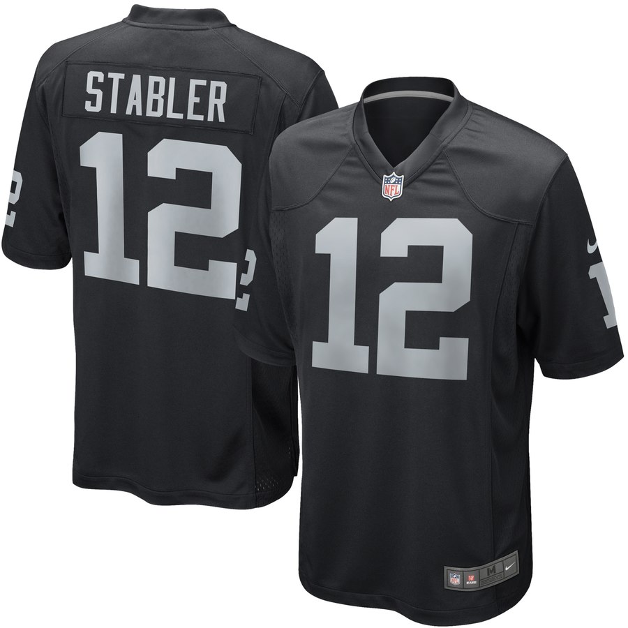 Men's Oakland Raiders Ken Stabler Nike Black Retired Player Game Jersey