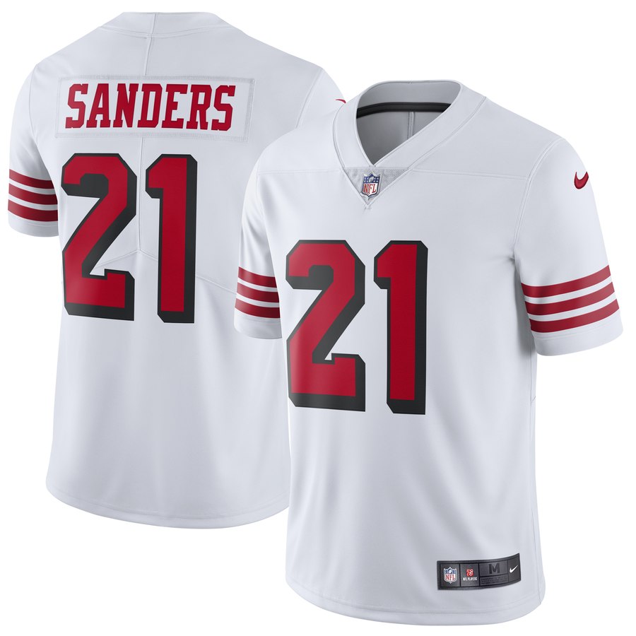 Men's San Francisco 49ers Deion Sanders Nike White Color Rush Vapor Untouchable Limited Retired Player Jersey