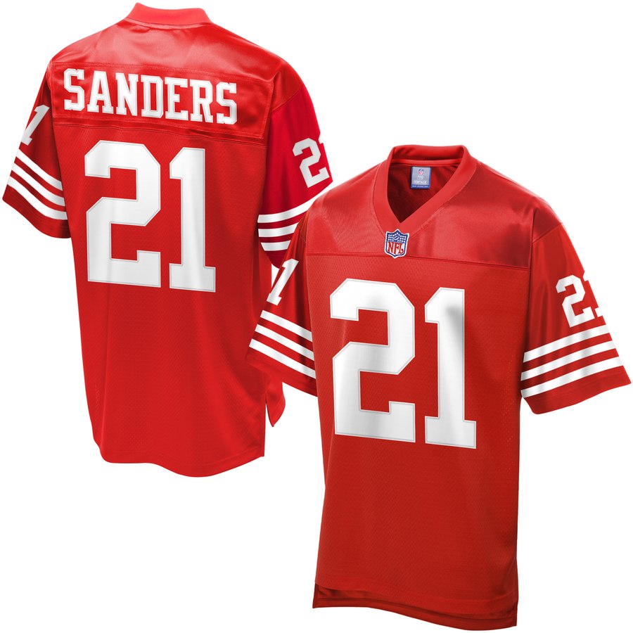 Men's San Francisco 49ers Deion Sanders Nfl Pro Line Scarlet Retired Player Jersey