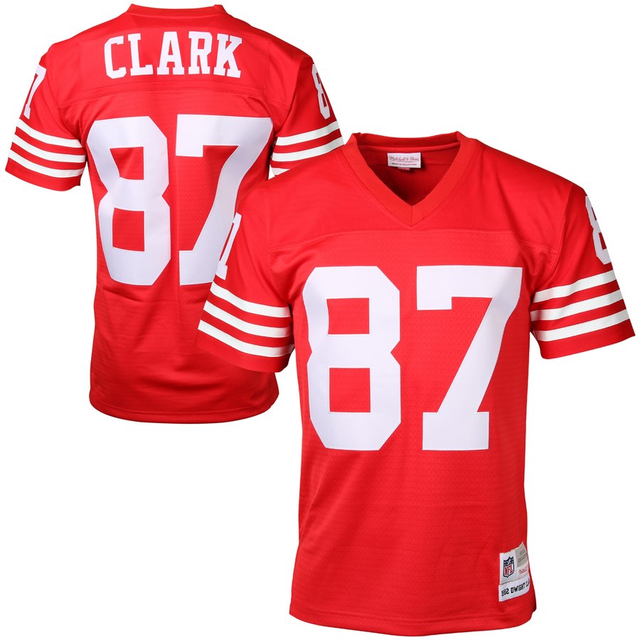 Men's San Francisco 49ers Dwight Clark Mitchell & Ness Scarlet Retired Player Vintage Replica Jersey