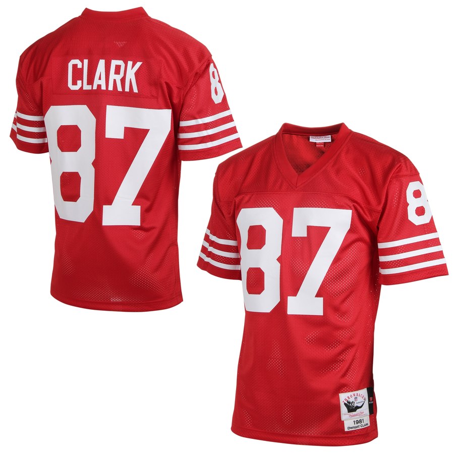 Men's San Francisco 49ers Dwight Clark Mitchell & Ness Scarlet Authentic Throwback Jersey