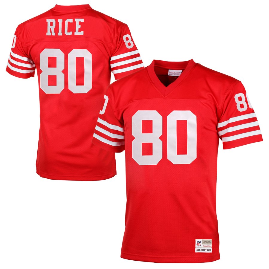 Men's San Francisco 49ers Jerry Rice Mitchell & Ness Scarlet Retired Player Vintage Replica Jersey