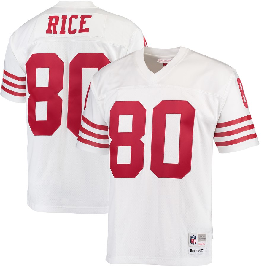 Men's San Francisco 49ers Jerry Rice Mitchell & Ness White 1990 Replica Retired Player Jersey