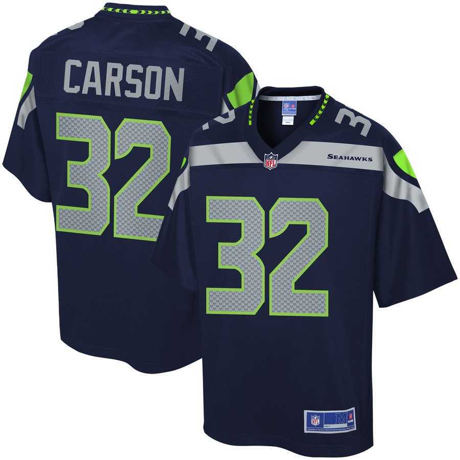 Men's Seattle Seahawks Chris Carson Nfl Pro Line College Navy Team Color Player Jersey