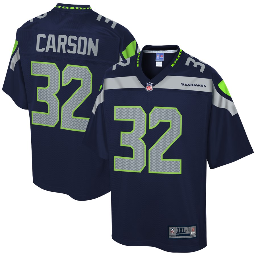 Men's Seattle Seahawks Chris Carson Nfl Pro Line College Navy Big & Tall Player Jersey