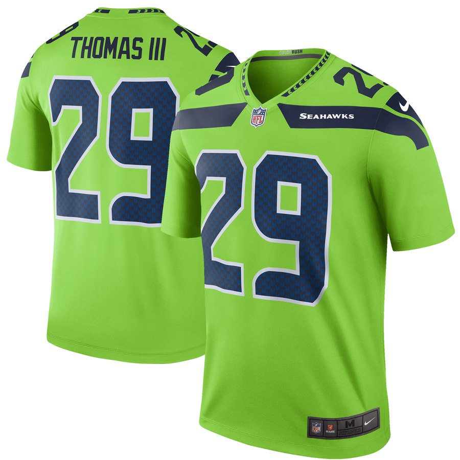 Men's Seattle Seahawks Earl Thomas Nike Green Color Rush Legend Jersey