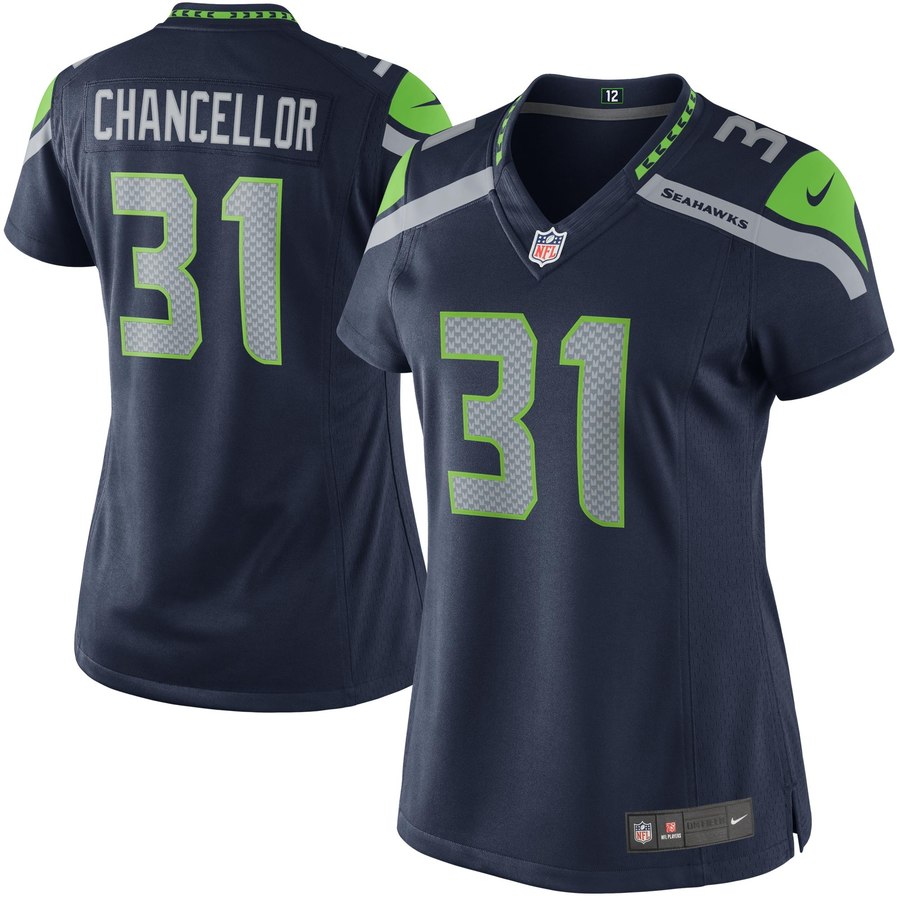 Women's Seattle Seahawks Kam Chancellor Nike College Navy Limited Jersey