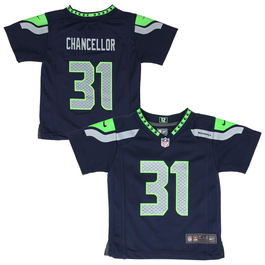 Infant Seattle Seahawks Kam Chancellor Nike Navy Blue Team Color Game Jersey