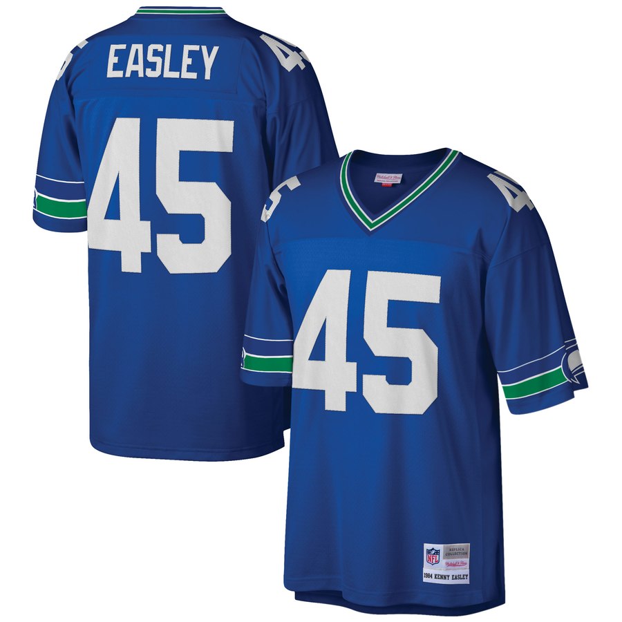 Men's Seattle Seahawks Kenny Easley Mitchell & Ness Blue Retired Player Replica Jersey