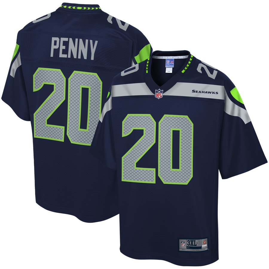 Men's Seattle Seahawks Rashaad Penny Nfl Pro Line College Navy Big & Tall Player Jersey