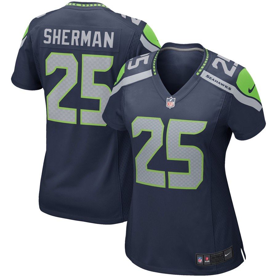 Girls Youth Seattle Seahawks Richard Sherman Nike College Navy Replica Game Jersey