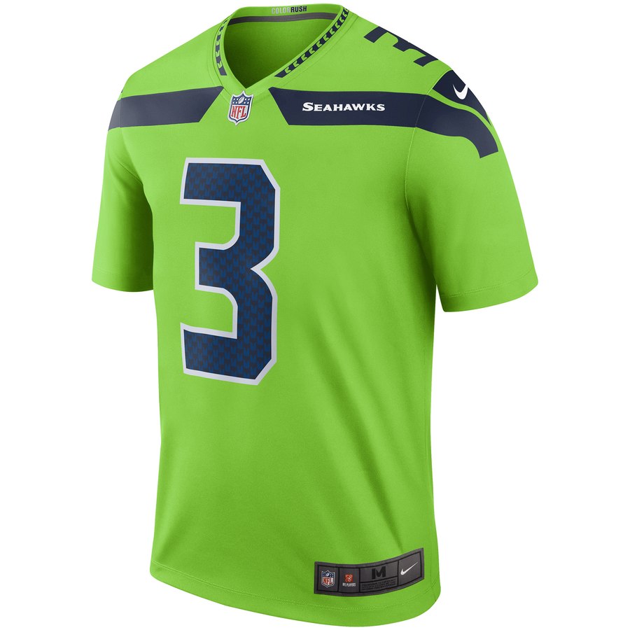 Men's Seattle Seahawks Russell Wilson Nike Green Color Rush Legend Jersey