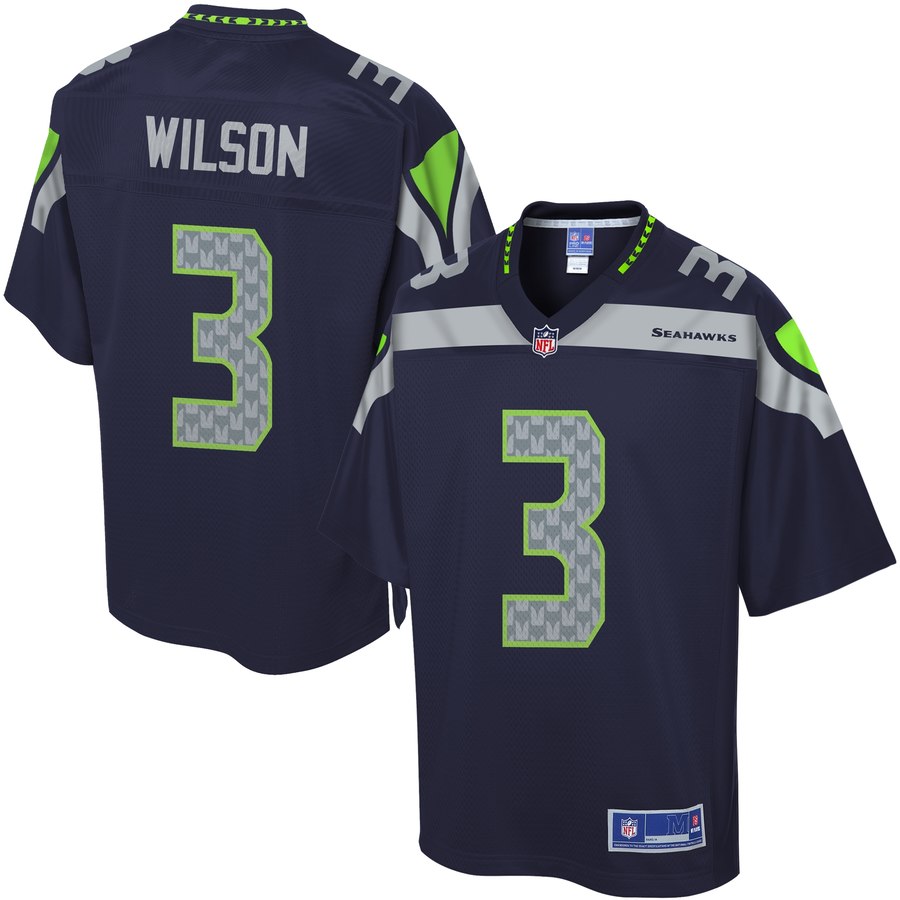 Pro Line Men's Seattle Seahawks Russell Wilson Team Color Jersey