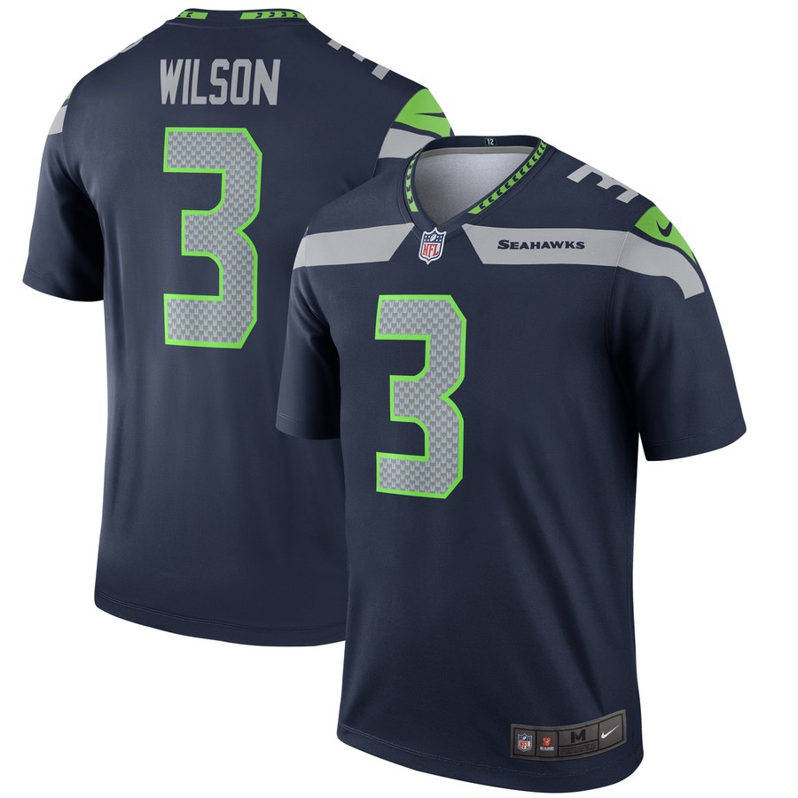 Men's Seattle Seahawks Russell Wilson Nike College Navy Legend Jersey