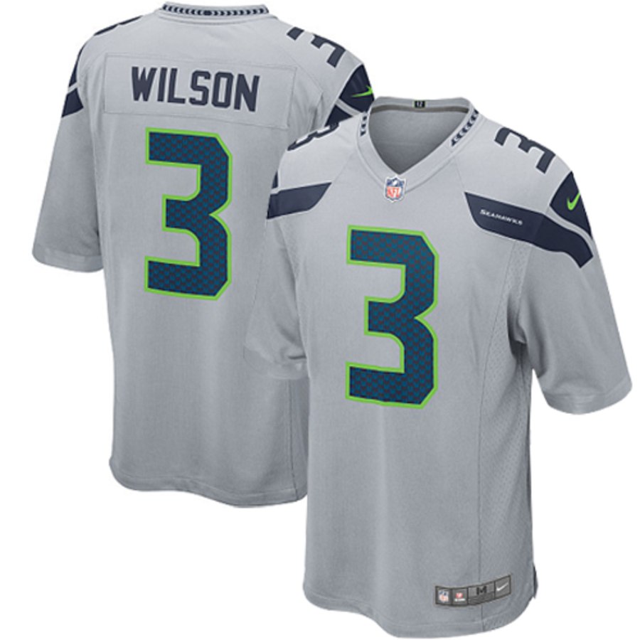 Youth Seattle Seahawks Russell Wilson Nike Gray Alternate Game Jersey