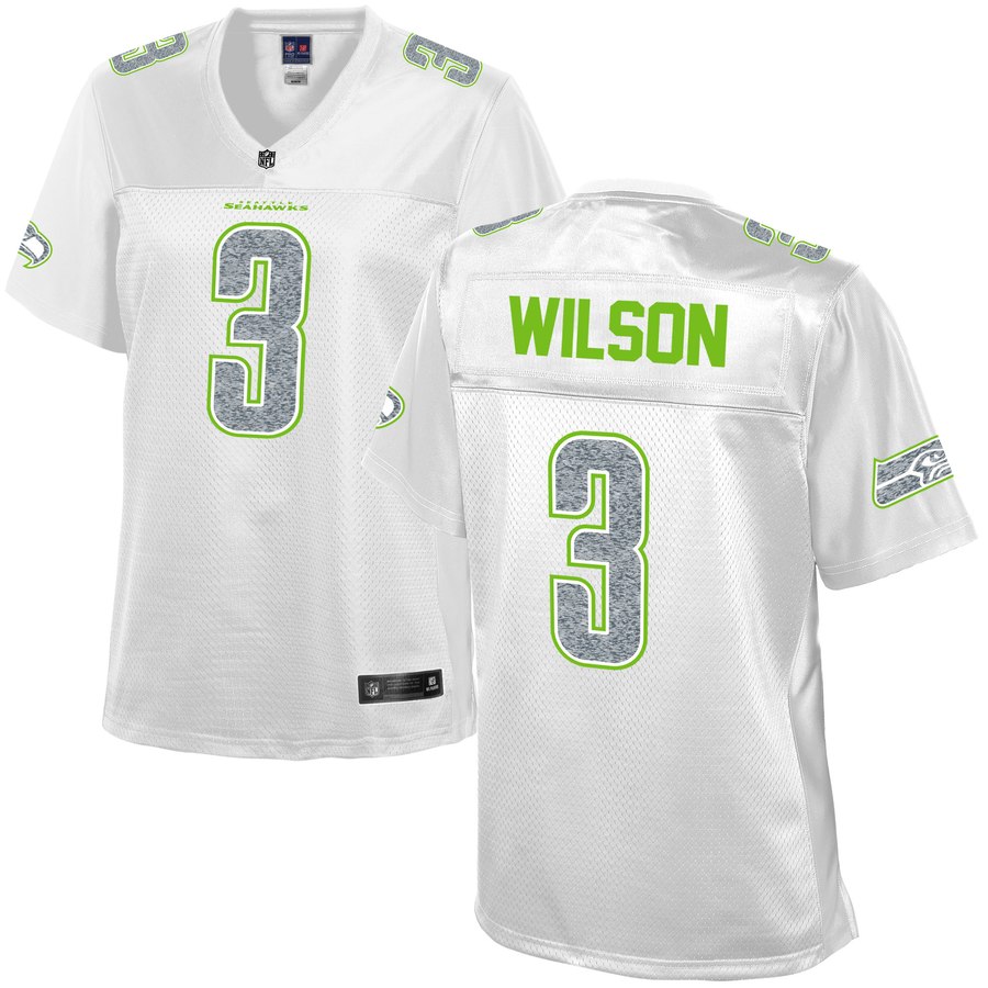 Women's Seattle Seahawks Russell Wilson Nfl Pro Line White Out Fashion Jersey